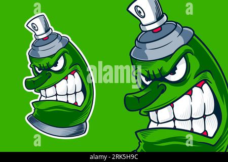 spray can graffiti mascot vector illustration Stock Vector