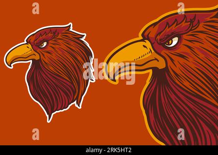 eagle head mascot vector illustration cartoon style Stock Vector