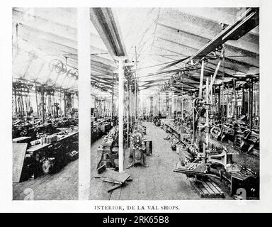 Interior De La Val Shops Poughkeepsie NY from the Article MODERN MACHINE-SHOP ECONOMICS PRIME REQUISITES OF SHOP CONSTRUCTION By Horace L. Arnold from The Engineering Magazine DEVOTED TO INDUSTRIAL PROGRESS Volume XI October 1896 NEW YORK The Engineering Magazine Co Stock Photo