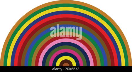 off Colorful Concentric circle elements. Element for graphic web design, Template for print, textile, wrapping, decoration, vector illustration Stock Vector