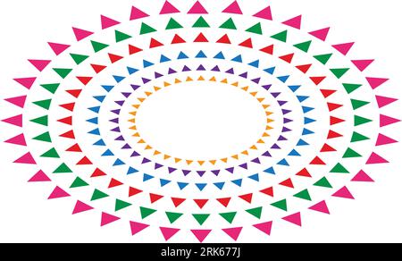 triangle cone color design circle. festival celebration graphic design. on white background Stock Vector