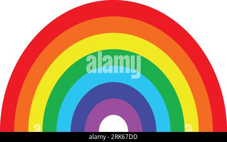 seven-color rainbow element. and Seven colors Red, green, blue, yellow, orange, violet, indigo, and green color vector illustration. Stock Vector