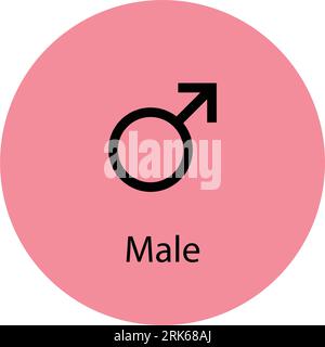 Male Symbol icon. Gender icon. vector sign isolated on a white background illustration for graphic and web design. Stock Vector