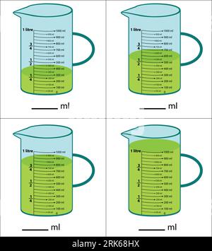 Scale measuring jug 800ml - 0ml. with measuring scale. Beaker for