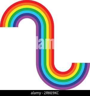 Simple 7-color rainbow element. vector illustration. Stock Vector