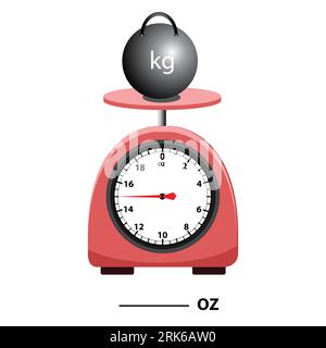 Measuring Scale. Analog weight scale. isolated on white background. simple kitchen scale. vector illustration. measuring Analog scale clip art. Stock Vector