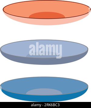 vector plates three colors. vector illustration Stock Vector