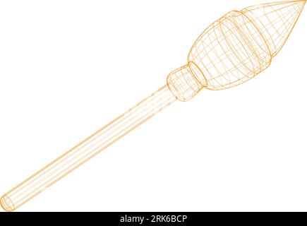 3D mesh grid, net wire, vector. 3D wireframe or geometric network in lines or mesh grid frames, science, and technology object Stock Vector