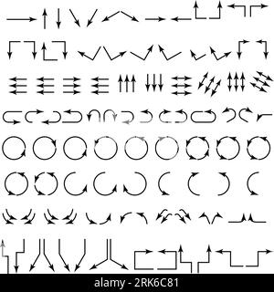 Arrows set. Arrow icon collection. Set different arrows or web designs. Arrow flat style isolated on white background - stock vector. Arrow Stock Vector