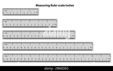 inch and metric rulers. Centimeters and inches measuring scale cm metrics indicator. Inch and metric rulers. Centimeters and inches measuring scale cm Stock Vector