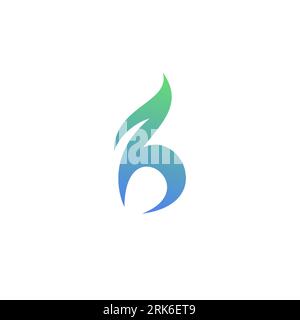 B leaf Logo Design. Letter B Eco Logo Stock Vector
