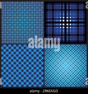 Blue Grid Patterns Abstract Background Stock Vector