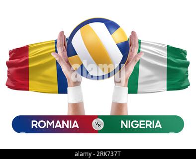 Romania vs Nigeria national teams volleyball volley ball match ...