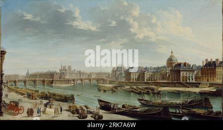 A View of Paris with the Ile de la Cité 1763 by Nicolas-Jean-Baptiste Raguenet Stock Photo