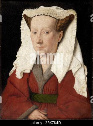 Portrait of Margareta van Eyck 1439 by Jan van den Hecke Stock Photo