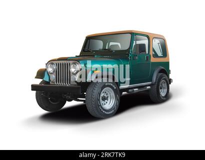 Jeep CJ5 Renagade SUV car isolated on white background Stock Photo