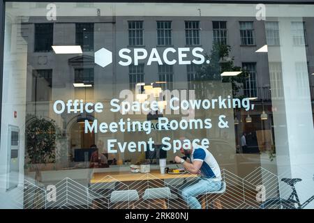 LONDON- JULY 27, 2023: Spaces Or Spaceworks location on Baker Street in the city of London. Membership commercial office space company Stock Photo