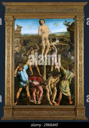 Martyrdom of Saint Sebastian before 1475 by Antonio del Pollaiuolo Stock Photo