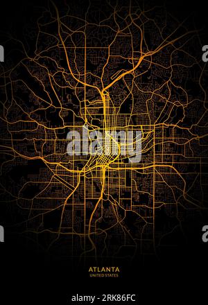 An aerial view of Atlanta City featuring an array of tall skyscrapers ...