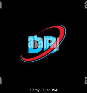DB D B letter logo design. Initial letter DB linked circle uppercase monogram logo red and blue. DB logo, D B design. db, d b Stock Vector