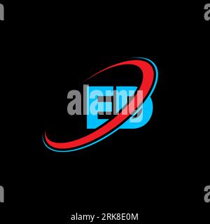 ED E D letter logo design. Initial letter ED linked circle uppercase monogram logo red and blue. ED logo, E D design. ed, e d Stock Vector