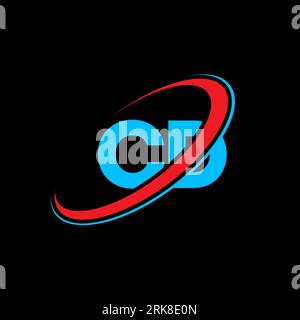 CD C D letter logo design. Initial letter CD linked circle uppercase monogram logo red and blue. CD logo, C D design. cd, c d Stock Vector