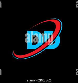 DD D D letter logo design. Initial letter DD linked circle uppercase monogram logo red and blue. DD logo, D D design. dd, d d Stock Vector