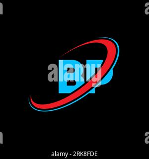 BP B P letter logo design. Initial letter BP linked circle uppercase monogram logo red and blue. BP logo, B P design. bp, b p, B&P Stock Vector