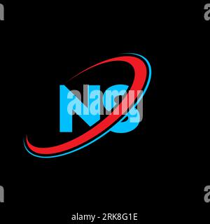 NS N S letter logo design. Initial letter NS linked circle uppercase monogram logo red and blue. NS logo, N S design. ns, n s Stock Vector