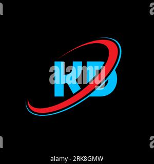 KD K D letter logo design. Initial letter KD linked circle uppercase monogram logo red and blue. KD logo, K D design. kd, k d Stock Vector