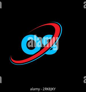 OS O S letter logo design. Initial letter OS linked circle uppercase monogram logo red and blue. OS logo, O S design. os, o s Stock Vector