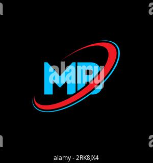 MB M B letter logo design. Initial letter MB linked circle uppercase monogram logo red and blue. MB logo, M B design. mb, m b Stock Vector