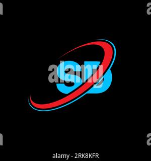 SD S D letter logo design. Initial letter SD linked circle uppercase monogram logo red and blue. SD logo, S D design. sd, s d Stock Vector