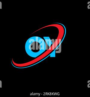 initial Letter OY with red Black and has rounded corners Stock Vector ...