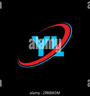YL Y L letter logo design. Initial letter YL linked circle uppercase monogram logo red and blue. YL logo, Y L design. yl, y l Stock Vector