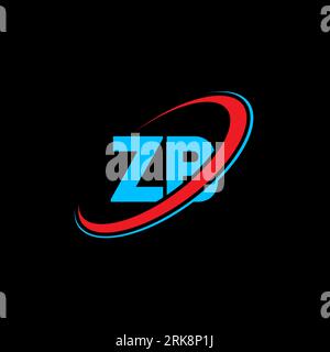 ZB Z B letter logo design. Initial letter ZB linked circle uppercase monogram logo red and blue. ZB logo, Z B design. zb, z b Stock Vector
