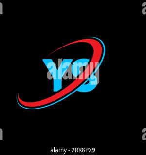 YS Y S letter logo design. Initial letter YS linked circle uppercase monogram logo red and blue. YS logo, Y S design. ys, y s Stock Vector