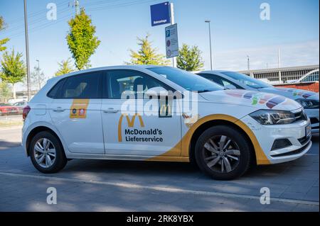 Germany , Cottbus , 24.08.2023 , Car from McDonalds delivery service Stock Photo