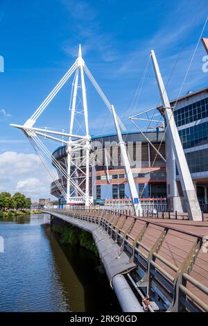 Principality Stadium, formerly the Millennium Stadium in the centre of Cardiff, home of the Wales national rugby union team. Stock Photo