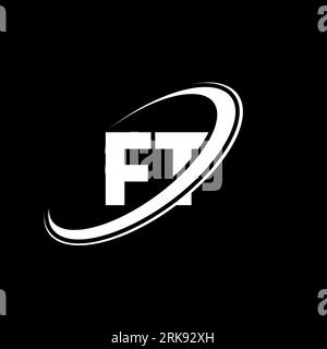 FT F T letter logo design. Initial letter FT linked circle uppercase monogram logo red and blue. FT logo, F T design. ft, f t Stock Vector