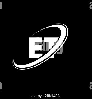 ET E T letter logo design. Initial letter ET linked circle uppercase monogram logo red and blue. ET logo, E T design. et, e t Stock Vector