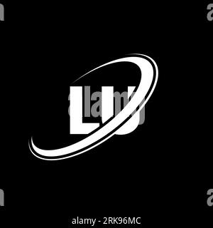 LU L U letter logo design. Initial letter LU linked circle uppercase monogram logo white color. LU logo, L U design. lu, l u Stock Vector