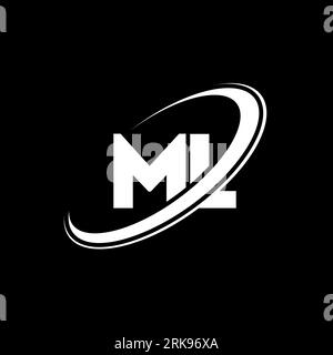 ML M L letter logo design. Initial letter ML linked circle uppercase monogram logo red and blue. ML logo, M L design. ml, m l Stock Vector