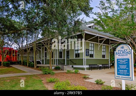 The historic Foley Train Depot, which now houses the Foley Railroad Museum, is pictured, Aug. 19, 2023, in Foley, Alabama. It was built in 1909. Stock Photo