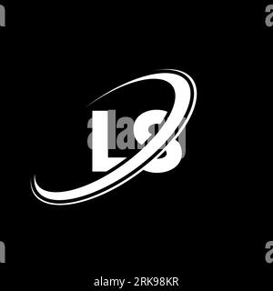 LS L S letter logo design. Initial letter LS linked circle uppercase monogram logo white color. LS logo, L S design. ls, l s Stock Vector