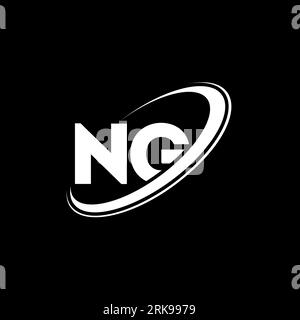 NG N G letter logo design. Initial letter NG linked circle uppercase monogram logo red and blue. NG logo, N G design. ng, n g Stock Vector