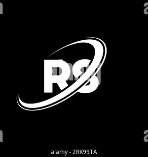 RS R S letter logo design. Initial letter RS linked circle uppercase monogram logo red and blue. RS logo, R S design. rs, r s Stock Vector
