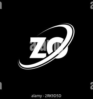 ZO Z O letter logo design. Initial letter ZO linked circle uppercase monogram logo red and blue. ZO logo, Z O design. zo, z o, Z&O Stock Vector