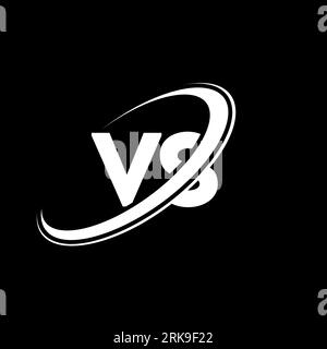 VS V S letter logo design. Initial letter VS linked circle uppercase monogram logo red and blue. VS logo, V S design. vs, v s Stock Vector