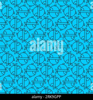 Fish pattern seamless symbol. Fishes background. Vector texture Stock Vector